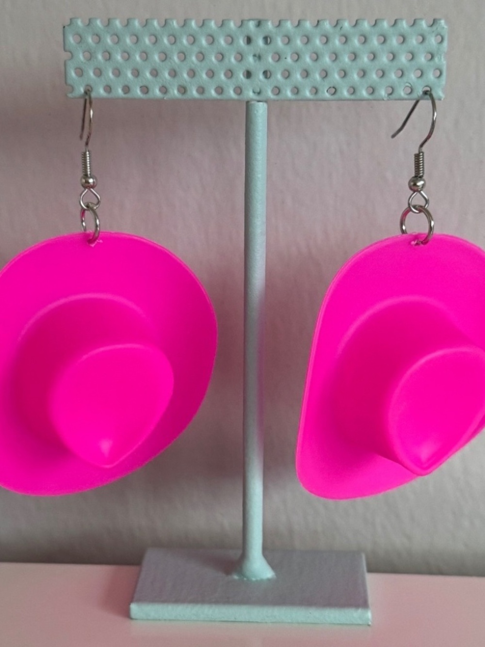 Cowboy Hat Drop Earrings | Western-Themed Statement Dangle Earrings - Picture 2 of 2